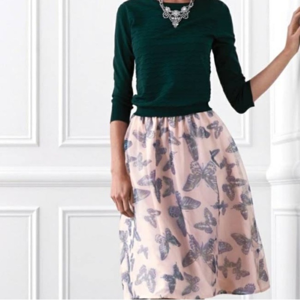 Cece Pink Tulle Butterfly Midi Skirt